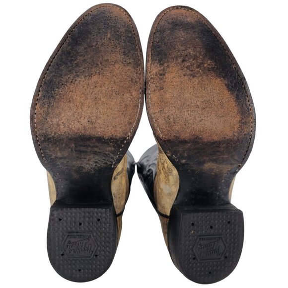 Vintage Tony Lama Exotic Natural Teju Lizard Cowboy Boots Mens 9.5D Gold Label - Picture 3 of 16